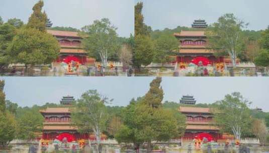 北京中轴线景山公园万春亭大范围移动延时高清在线视频素材下载