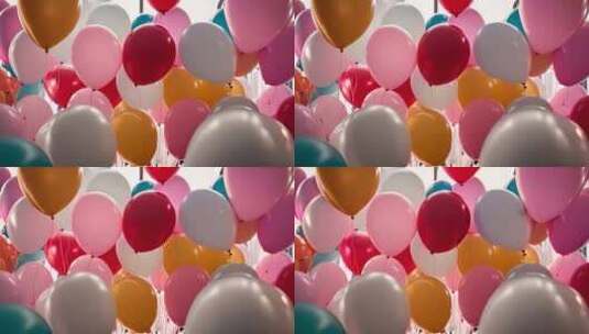 生日飞行气球背景16高清在线视频素材下载