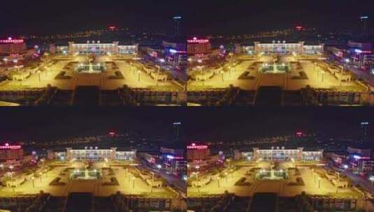 广元高铁站动车站火车站城市风光夜景航拍高清在线视频素材下载