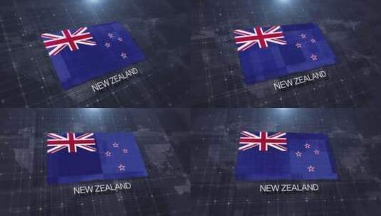 新西兰国旗展示高清在线视频素材下载