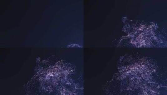 蓝紫飘散粒子唯美高清在线视频素材下载