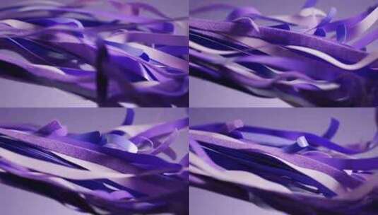 抽象蓝紫紫丝带挥舞高清在线视频素材下载