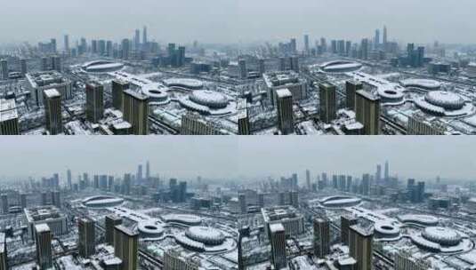 济南高新区雪景高清在线视频素材下载