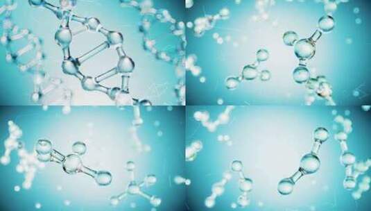 高能分子成分结构-蓝色版高清在线视频素材下载