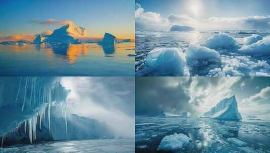 南极冰川合集高清在线视频素材下载