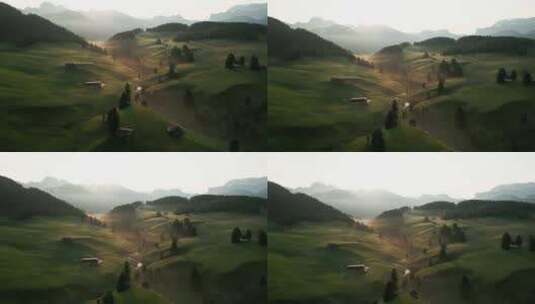 Dolomites，意大利，山脉，小屋高清在线视频素材下载