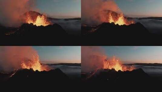 火山，喷发，熔岩，烟雾高清在线视频素材下载