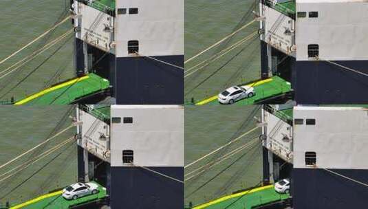 航拍汽车码头港口高清在线视频素材下载