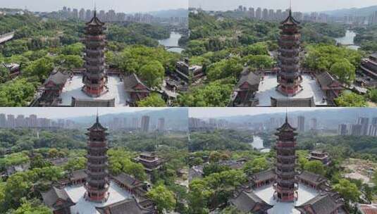 重庆华岩旅游风景区华岩寺航拍高清在线视频素材下载