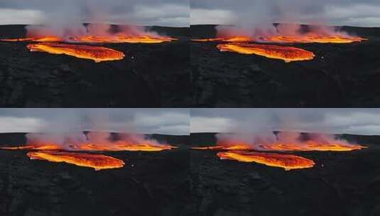 火山岩浆喷发高清在线视频素材下载