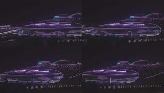 4K航拍珠海长隆飞船乐园（夜晚）17高清在线视频素材下载