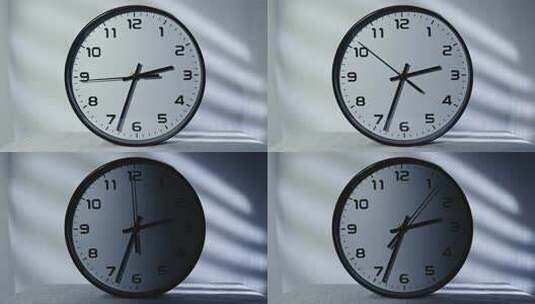 室内桌面圆形时钟特写高清在线视频素材下载