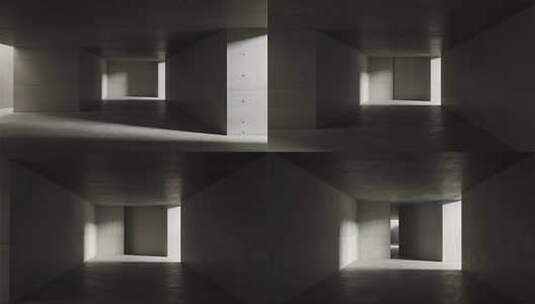 极简清水混凝土建筑光影艺术空间画面高清在线视频素材下载