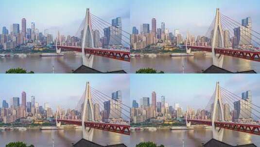 重庆渝中半岛东水门大桥延时高清在线视频素材下载