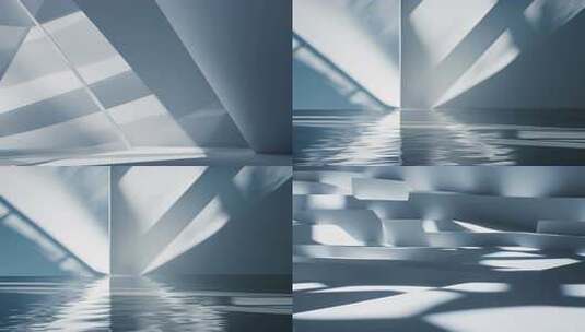 纯净几何建筑光影变化高清在线视频素材下载