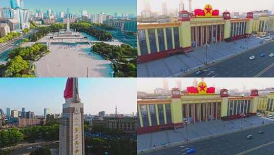 南昌八一广场航拍高清在线视频素材下载