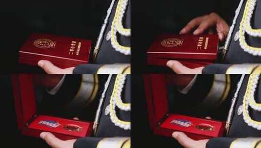 公安二等功奖章功勋人物高清在线视频素材下载