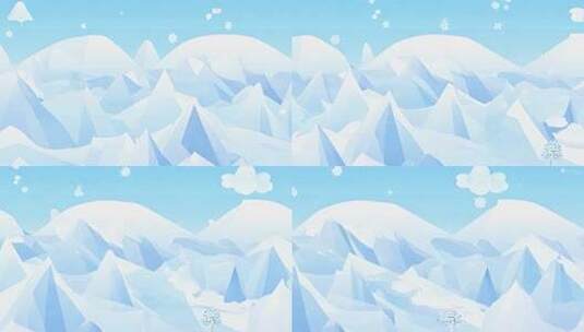 冰雪覆盖的群山风景高清在线视频素材下载