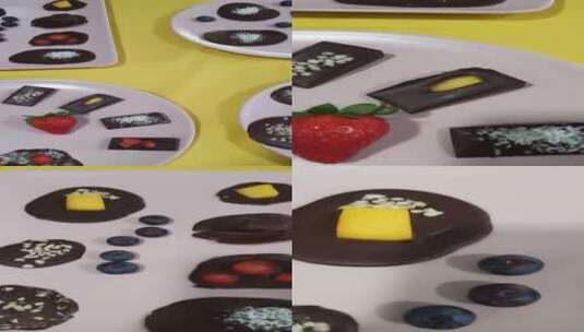 巧克力配水果和坚果高清在线视频素材下载