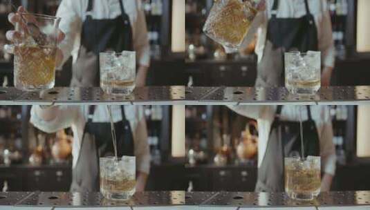 酒吧威士忌调酒高清在线视频素材下载