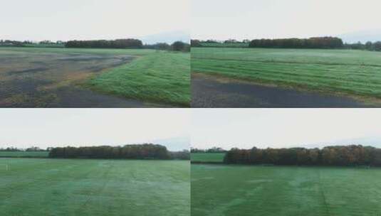 无人机拍摄的开阔草地高清在线视频素材下载