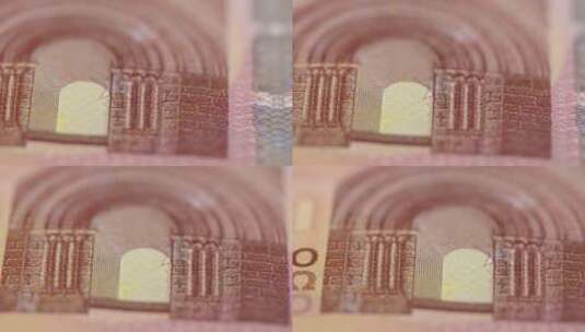 10欧元纸币的宏观跟踪高清在线视频素材下载