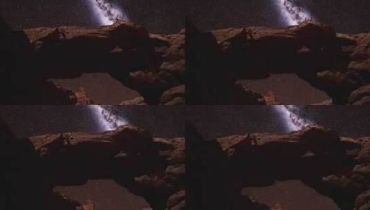 峡谷上空的银河系高清在线视频素材下载