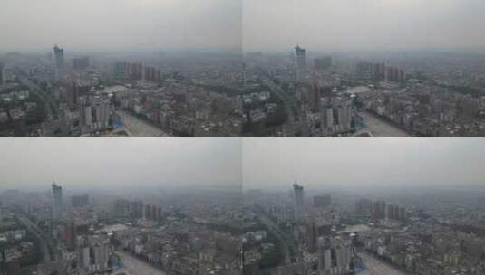 雾霾中的城镇高清在线视频素材下载