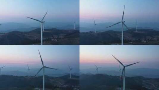 重庆风力发电场日出日落高清在线视频素材下载