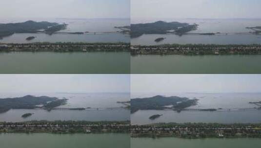 湖南岳阳南湖休闲度假区航拍高清在线视频素材下载
