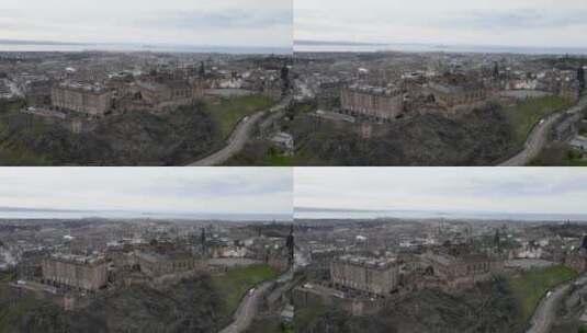 英国爱丁堡城市建筑风风光航拍高清在线视频素材下载