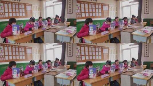 贫困山区学校的课堂高清在线视频素材下载