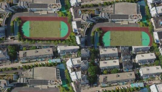 【4k】2022年5月上海城市空镜学校足球场高清在线视频素材下载