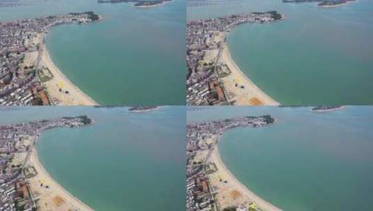 航拍漳州市东山岛南门湾海边城市小镇风景高清在线视频素材下载