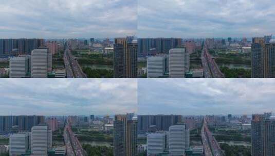 杭州高架桥日转夜延时摄影高清在线视频素材下载