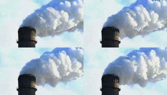 工厂冒出的浓烟高清在线视频素材下载