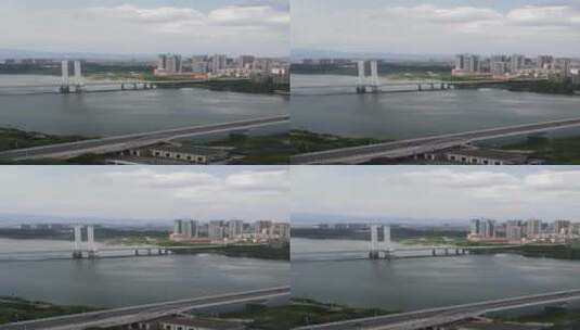 航拍惠州大桥与合生大桥高清在线视频素材下载