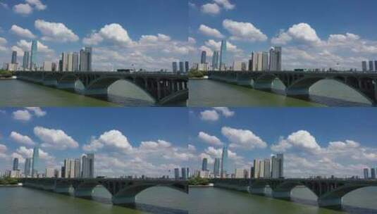 湘江风光带(橘子洲大桥-国金中心)6高清在线视频素材下载