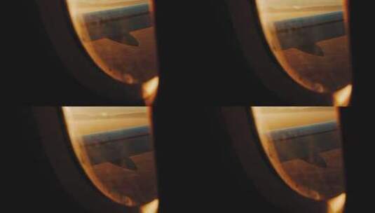 飞机轩窗外的风景高清在线视频素材下载