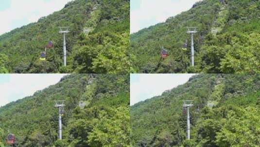 景区缆车索道观光缆车特写山上风景旅游景点高清在线视频素材下载