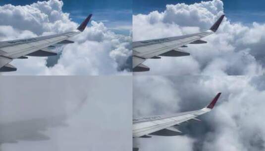 飞机穿越云层高清在线视频素材下载