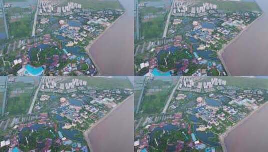 珠海海泉湾旅游度假区游乐园水城高清在线视频素材下载