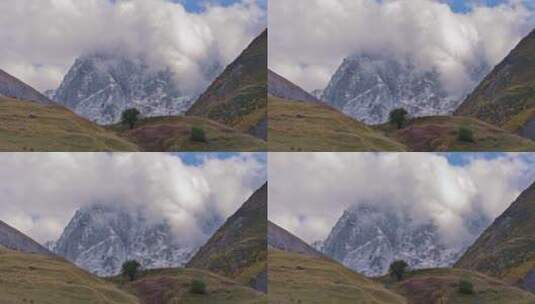 雪山上的云雾高清在线视频素材下载