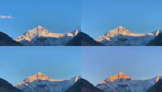 西藏·珠穆朗玛峰·日落延时摄影高清在线视频素材下载