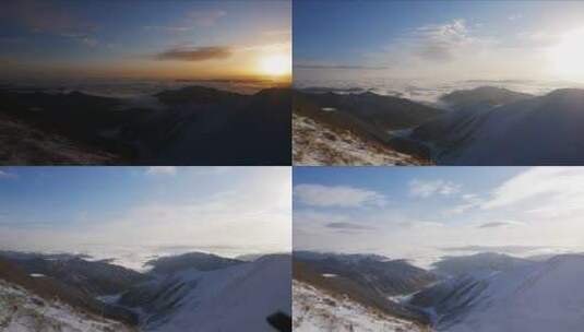 4K西藏雪山顶日出云海延时高清在线视频素材下载