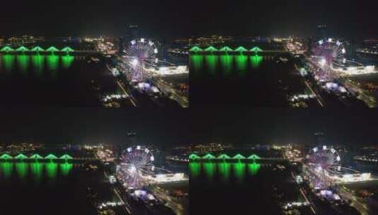 城市风光高楼建筑夜景交通航拍高清在线视频素材下载