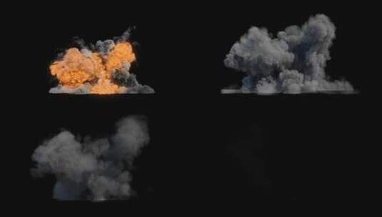 4k巨大的大型爆炸烟尘火光光效-alpha (2)高清在线视频素材下载