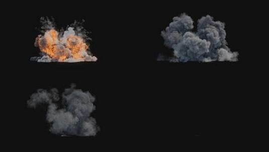 4k巨大的大型爆炸烟尘火光光效-alpha (10)高清在线视频素材下载