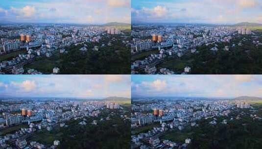 海南省万宁市市区城市航拍高清在线视频素材下载