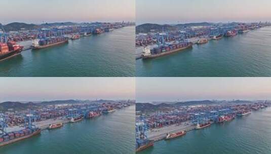港口青岛港码头高清在线视频素材下载